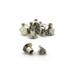 Pack of 25 stylish silver screw in studs displayed