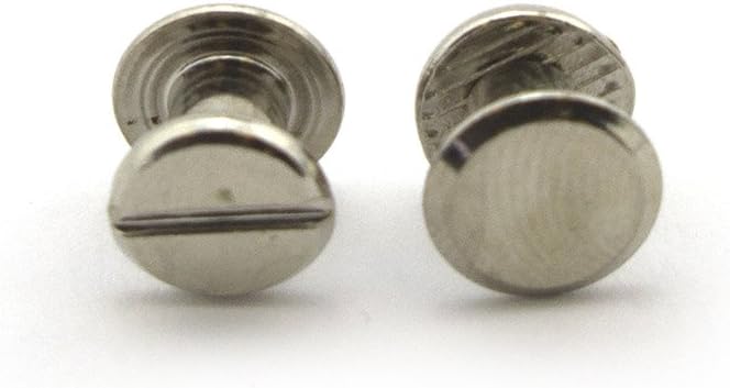 Dimensions of the silver screw in stud next to a ruler.