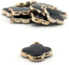 Close-up of gold colour detailing on the flower embellishment.