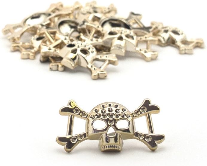 Close-up of a skull and crossbones trim showing detail.