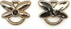 Pack of 10 gold colour butterfly double loops trims displayed.