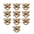 Gold colour butterfly double loops trims on a white background.