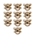 Gold colour butterfly double loops trims on a white background.