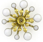19mm x 19mm white flower trim displayed on a fabric background.