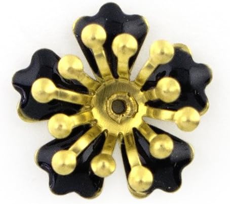 Pack of 10 Gothic black blossom flower trims displayed together.