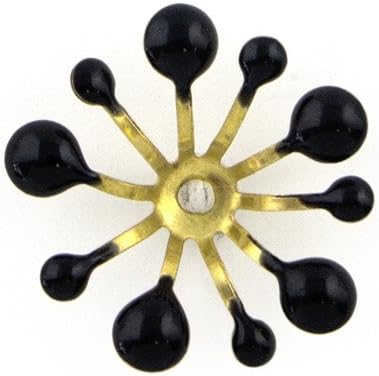 Pack of 10 black flower trims displayed together for crafting.