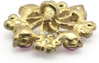 Two pieces of pink and white flower trim displayed together
