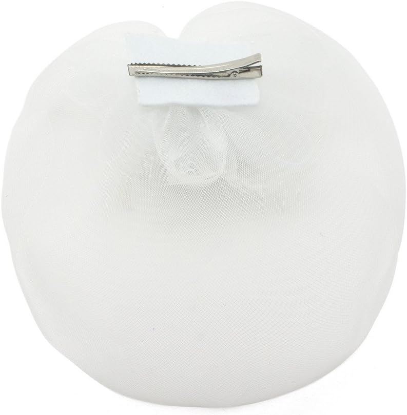 Ladies' Fashionable Feather Flower Bead Detailed and Mesh Ascot/Derby Day Fascinator Hat Headdress - White