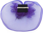 Ladies' Fashionable Feather Flower Bead Detailed and Mesh Ascot/Derby Day Fascinator Hat Headdress - Purple