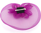 Ladies' Fashionable Feather Flower Bead Detailed and Mesh Ascot/Derby Day Fascinator Hat Headdress - Deep Pink