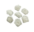 Pack of 20 white roses fabric flower sew on trims, 20mm size.