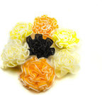 Close-up of a 30 mm organza flower trim, showcasing its layered design.