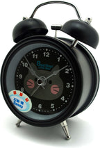 Close-up of the silent sweep mechanism on the alarm clock