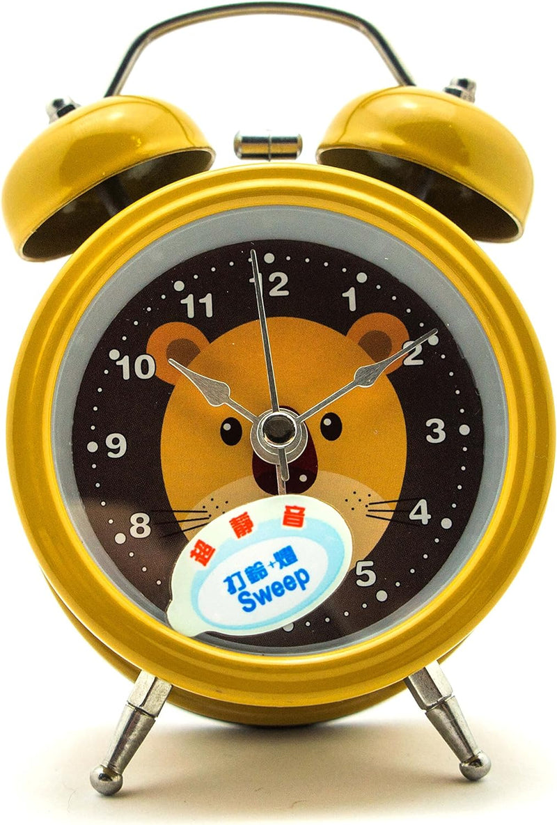 Mustard kids' alarm clock featuring a cute bear design.