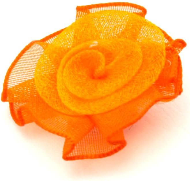 Pretty Flower Sew On Organza Trim for Clothing and Accessory Embellishment 32 mm x 32 mm Pack of 20, Orange