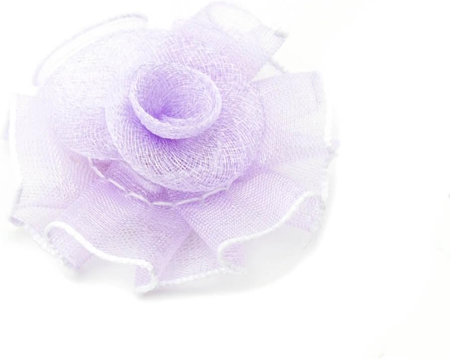 Pretty Flower Sew On Organza Trim for Clothing and Accessory Embellishment 32 mm x 32 mm Pack of 20, Lilac
