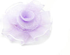 Pretty Flower Sew On Organza Trim for Clothing and Accessory Embellishment 32 mm x 32 mm Pack of 20, Lilac