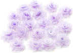 Pack of 20 lilac flower organza trims arranged neatly