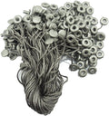 Pack of 1000 gun metal grey hang tags with nylon string.