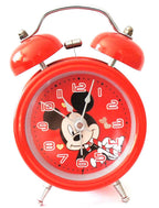 Cartoon style metal twin bell alarm clock with night light