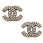 Stylish XNE-002 Pin Brooch with White Diamante Crystals in a Black Metal Frame Setting - 3 cm x 2 cm