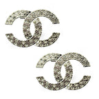 XZ-XN-006 Silver Pack of 2 Beautiful Elegant Crystal Inlaid Brooches - Size: Appx 46 x 32 mm