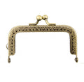 Antique brass coin purse frame with engraved flowers