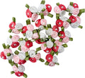 Pack of 20 red white pink ribbon roses trims displayed