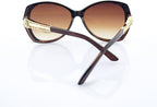 H1034 4038 Brown Large Frame Ladies Fashion Sunglasses - Width at Temples 142 mm - 100% UV400 protection