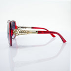 H1035 4038 Red Large Frame Ladies Fashion Sunglasses - Width at Temples 142 mm - 100% UV400 protection