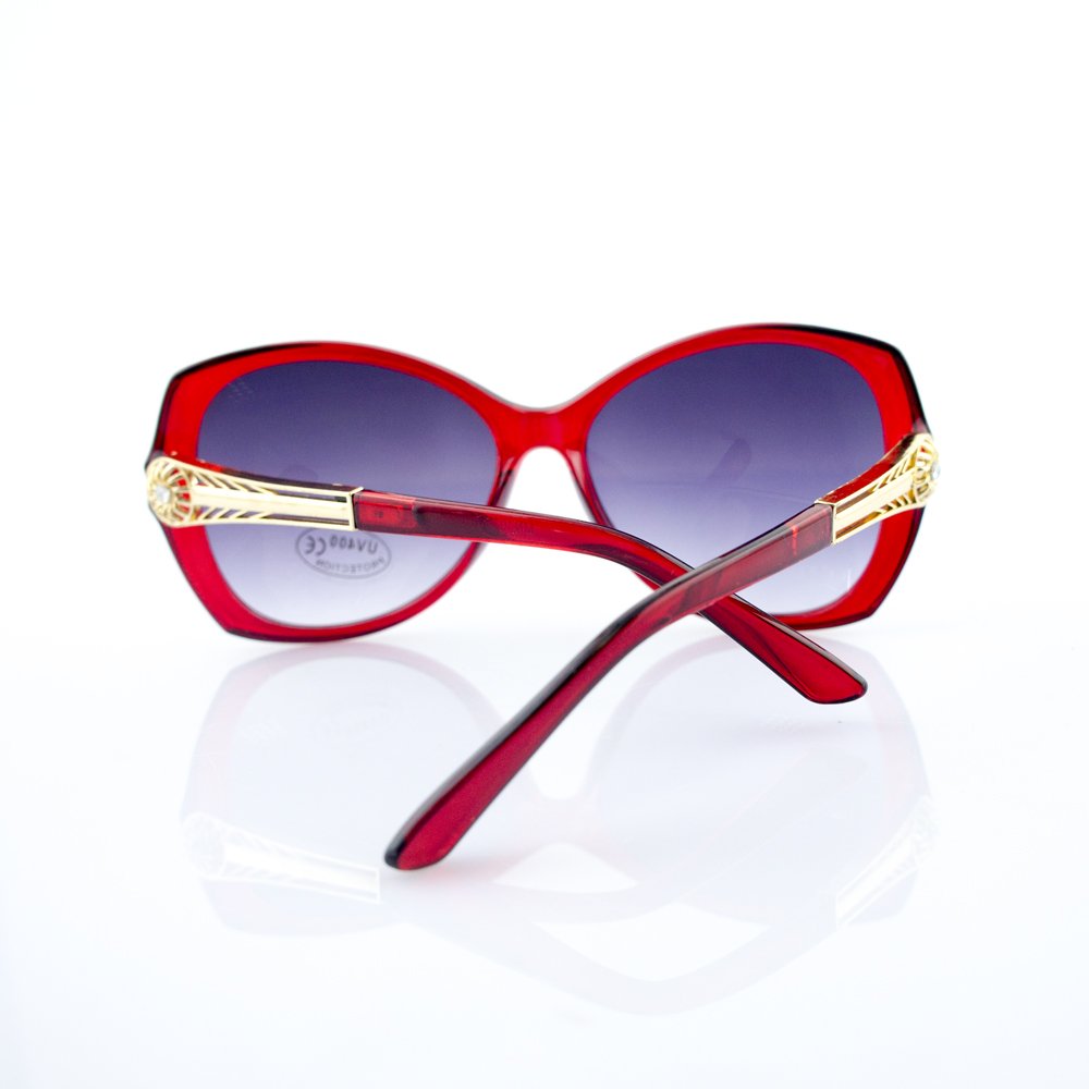 H1035 4038 Red Large Frame Ladies Fashion Sunglasses - Width at Temples 142 mm - 100% UV400 protection