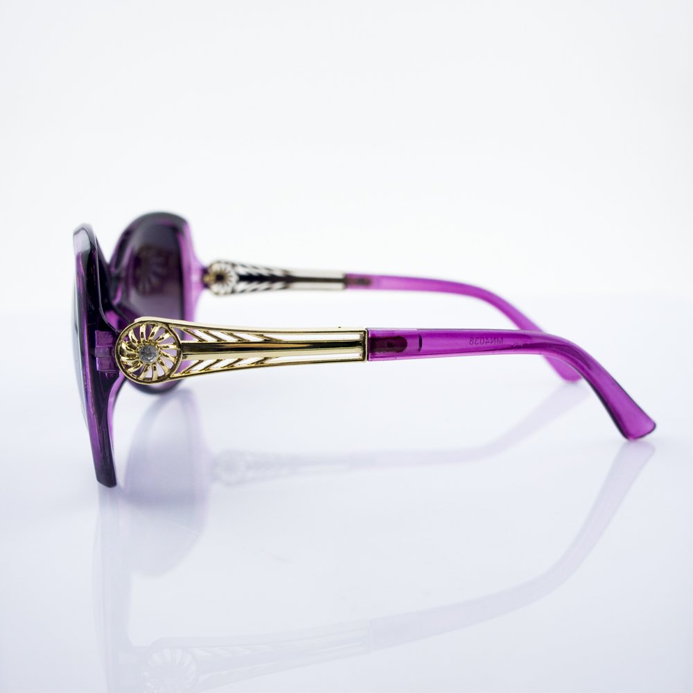H1039 4038 Violet Pattern Large Frame Ladies Fashion Sunglasses - Width at Temples 142 mm - 100% UV400 protection