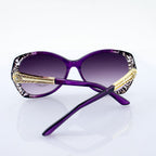 H1039 4038 Violet Pattern Large Frame Ladies Fashion Sunglasses - Width at Temples 142 mm - 100% UV400 protection