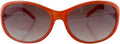 Close-up of the violet lenses of the turquoise sunglasses.