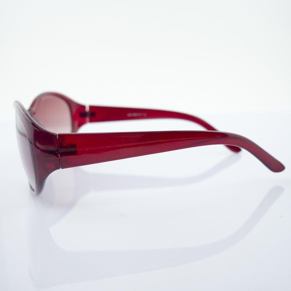 H1042 A-5 Stylish Clear Red Frame Ladies Fashion Sunglasses - Width at Temples 140 mm - 100% UV400 protection