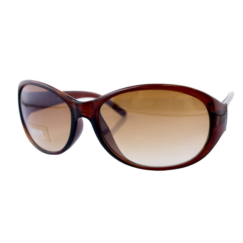 H1043 A-5 Stylish Clear Brown Frame Ladies Fashion Sunglasses - Width at Temples 140 mm - 100% UV400 protection