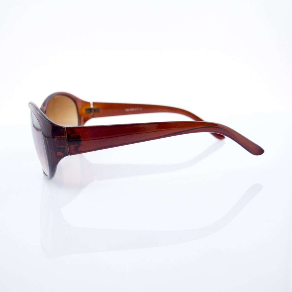 H1043 A-5 Stylish Clear Brown Frame Ladies Fashion Sunglasses - Width at Temples 140 mm - 100% UV400 protection
