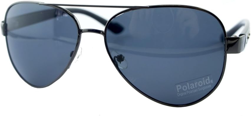 Close-up of the blue-grey lenses of the aviator sunglasses.