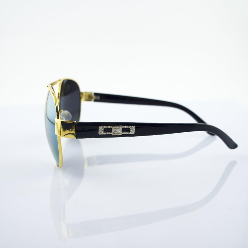 Close-up of the stylish aviator sunglasses frame.