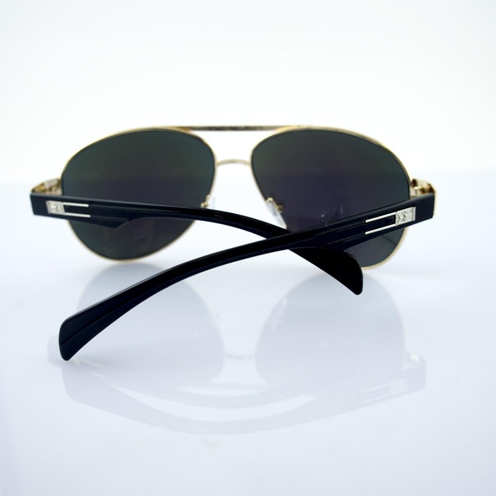 Side view of the aviator sunglasses showcasing arm length.