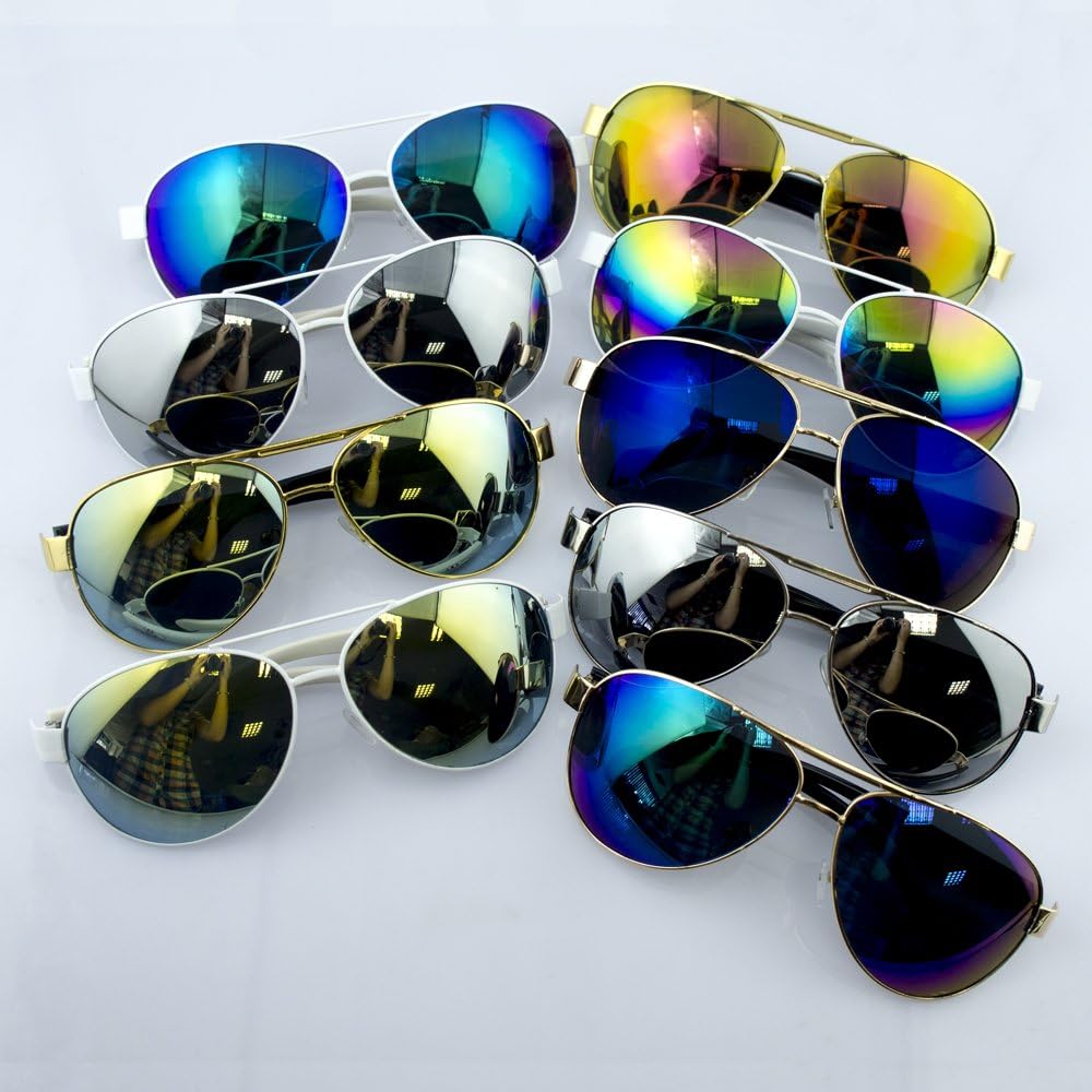 Pack of 2 aviator sunglasses with UV400 protection.