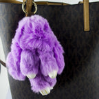 Large Cute Mauve Fluffy Bunny Rabbit Keyring Charm Hangbag Charm