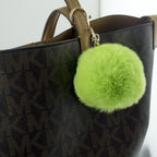 Large Green Fluffy Pompom with Lobster Clasp and Keyring Bag Pendant Key Charm