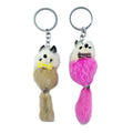 Handcrafted little fox keyring charm with fluffy tail.