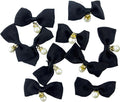 Black taffeta crin bow trim with pearl effect beads and crystals.