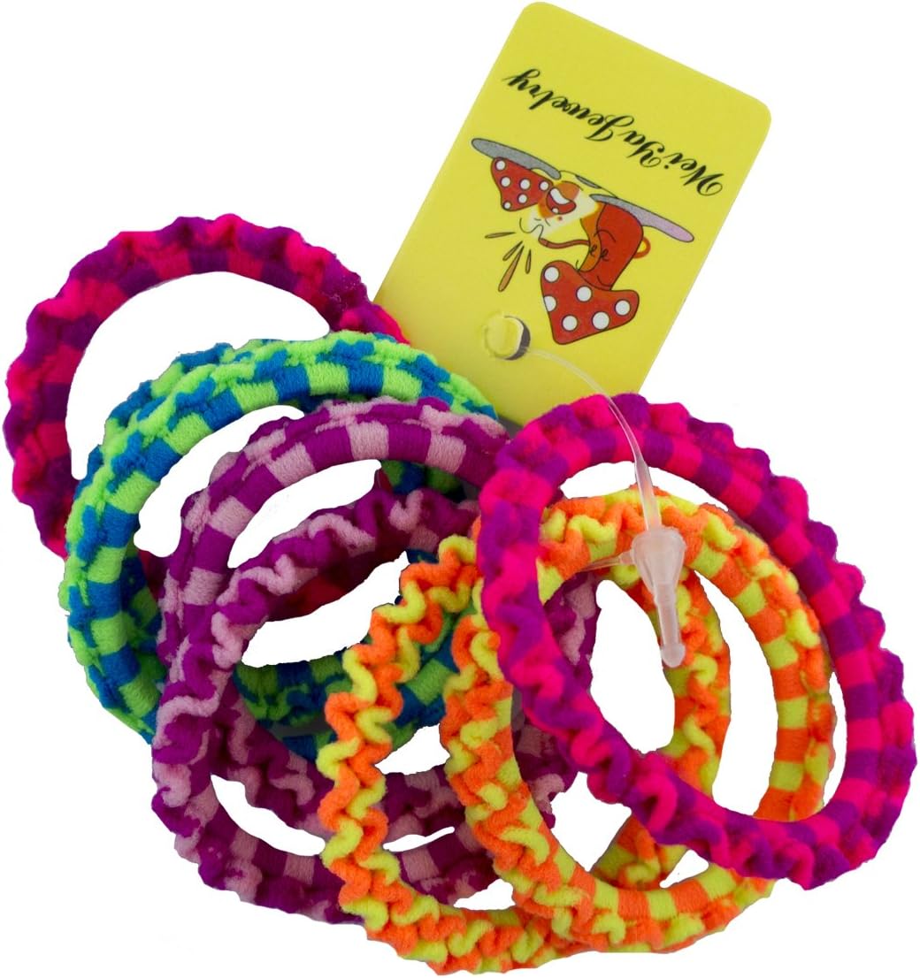 Fun and Funky Kids Neon Coloured Hairband Hair Loops - Pack of 10