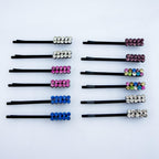 Stylish Ten Crystals Hairpin Barrettes - Pack of 2 Pairs