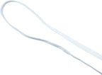 Continuous elastic trim material for bra straps in white.