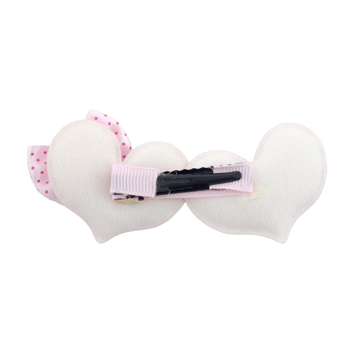 Assorted pastel coloured hairclips featuring hearts and bows.