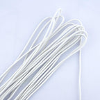 White Round Sewing Elastic - 3 mm Wide x 3.6 m Long - Pack of 5